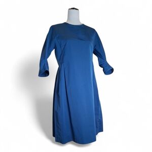 'S Max Mara Elegant Long Sleeve Blue Cocktail Dress 10